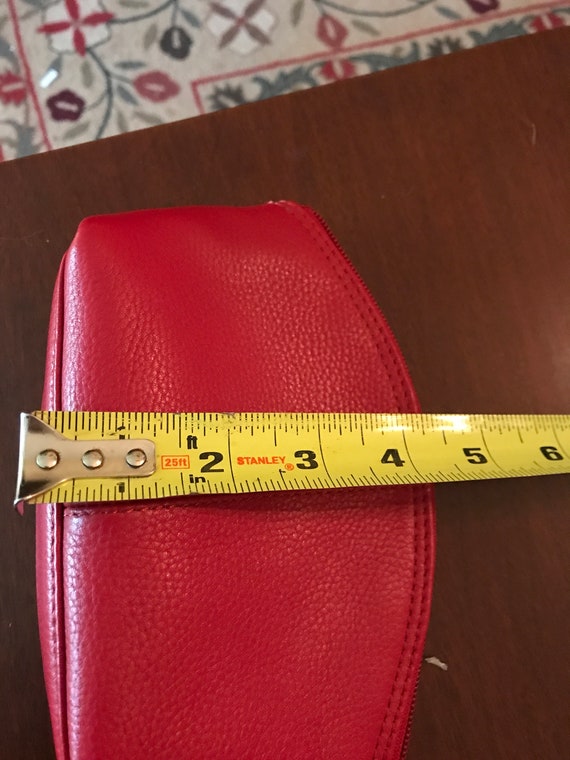 Cosmetic Bag - Red Leather - image 5