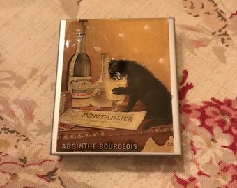 Vintage Cat Absinthe pill box