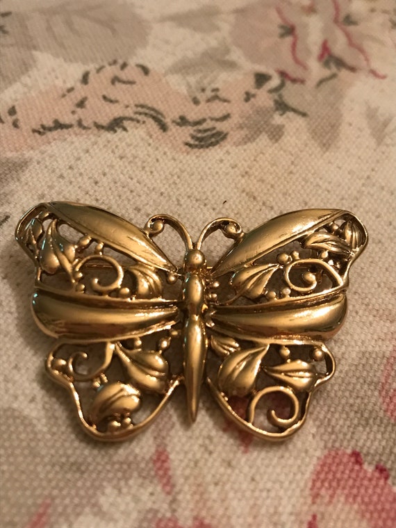 Golden Butterfly Brooch