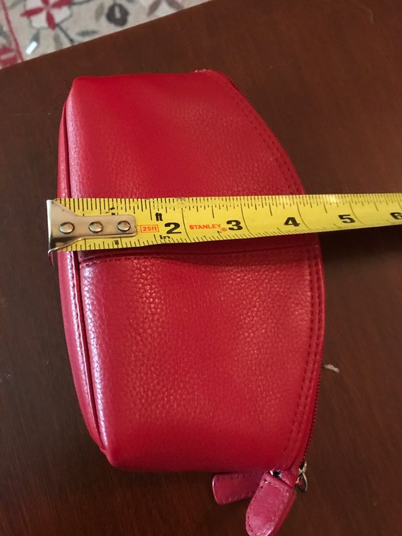 Cosmetic Bag - Red Leather - image 6