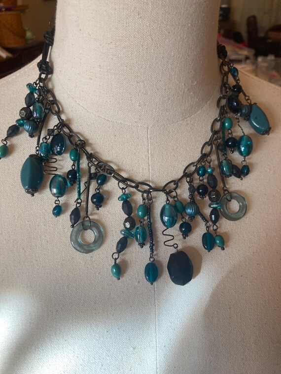 Statement Necklace in Blues - image 4