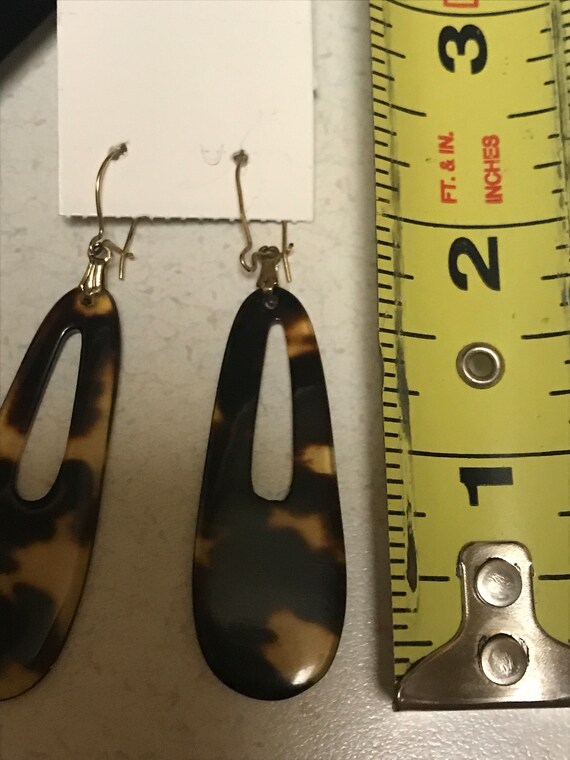 Vintage Tortoise Shell Earrings - image 2