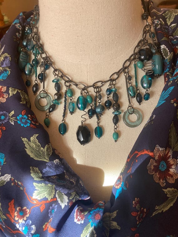 Statement Necklace in Blues - image 1