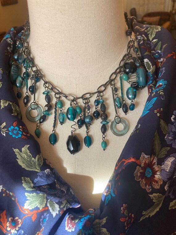 Statement Necklace in Blues - image 3
