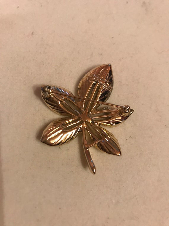 Vintage Maple Leaf Brooch - image 3