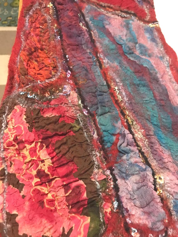 Mixed Fabric Art  Scarf
