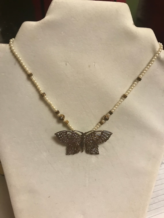 Vintage Boho 70's Butterfly Necklace