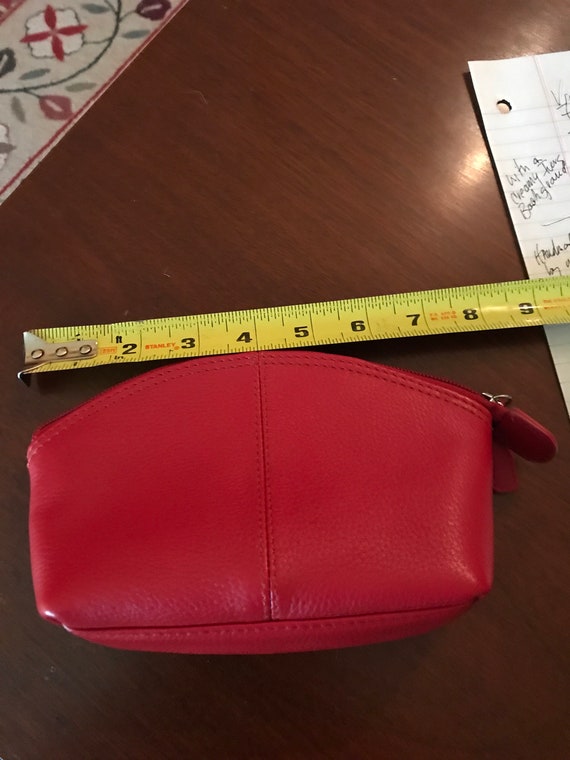 Cosmetic Bag - Red Leather - image 4