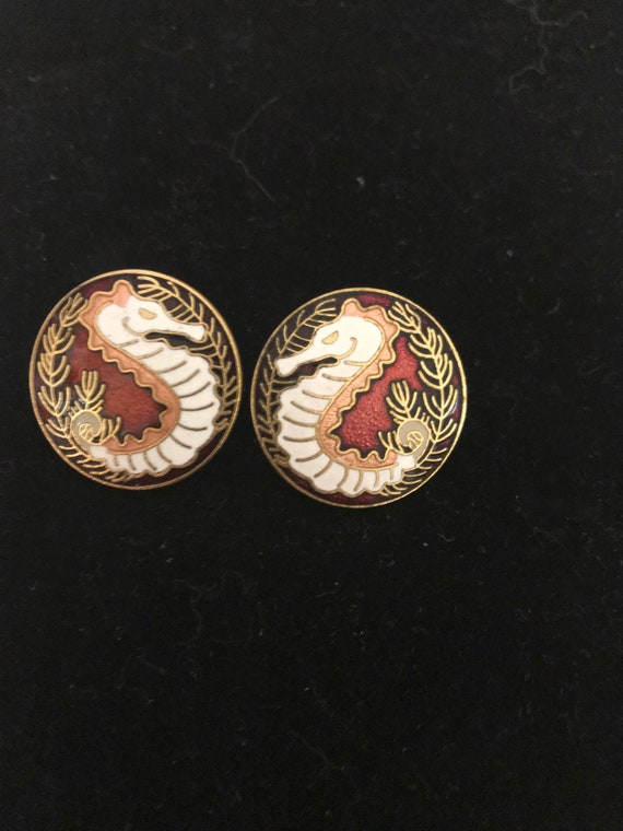Vintage 80s earrings enamel - Gem