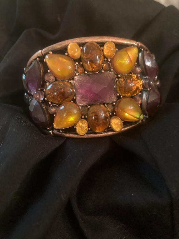 Copper and Faux gems cuff
