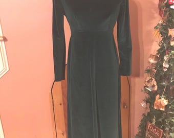 Vintage Green Velvet Dress