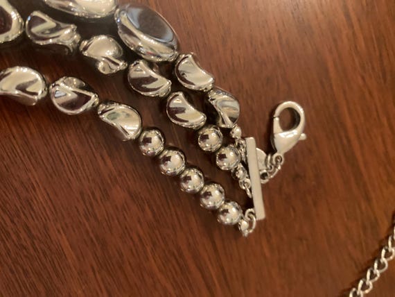 Silvertone Statement Necklace - image 5