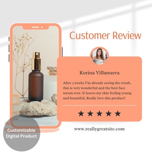 Coral Produkt Instagram Testimonial Template, EDITIERBARE Instagram Produkt Kundenbewertung Post, Instagram Feedback Vorlagen