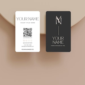 Business Card Template Canva QR Code | Editable Vertical Design | Instant Download Printable Business Card