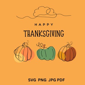 Thanksgiving Harvest SVG Clipart, Festive Pumpkins, Autumn, Grateful Greetings, Digital Download