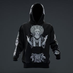 Hexed - Tattooed Hoodie - Dark Art Pullover - Gothic Streetwear - Occult Graphic Hoodie - Alternative Hoodie - Punk Rock Streetwear