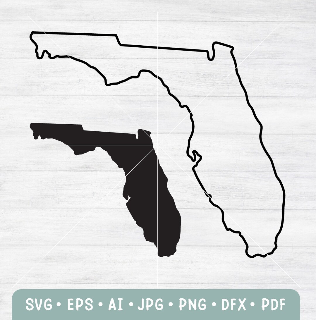 Florida Outline SVG Florida Cut Filesunited States of - Etsy