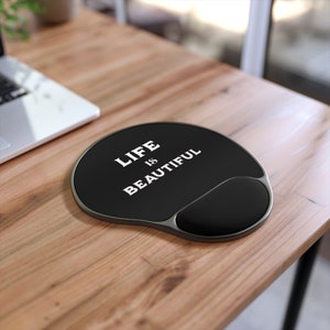Das Leben ist schön Mauspad, süßes Schreibtisch Laptop Mauspad, kleines Mauspad, Minimalistisches Mauspad, Mauspad für Schreibtisch, Bürodekor Mauspad