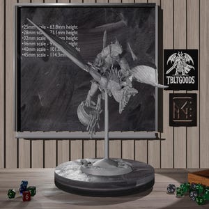 Falchion Lizard Man Rider Miniature D | DND Figurine | Lizard Man Miniature | 25mm - 45mm Scale | 3D Resin 12k Print | High Detail |