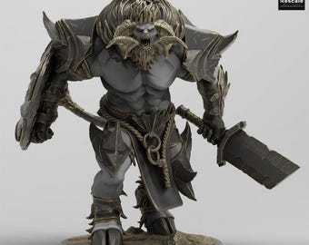 Minotauro Bárbaro Andando V2 | Miniatura | Estatueta Centauro | Miniatura DND | Impressão em Resina 12k | Decoração de Brinquedo | Preparado e Pronto para Pintar |