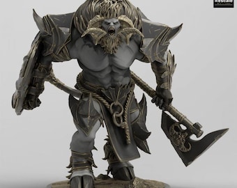 Minotauro Bárbaro Andando V1 | Miniatura | Estatueta Centauro | Miniatura DND | Impressão em Resina 12k | Decoração de Brinquedo | Preparado e Pronto para Pintar |