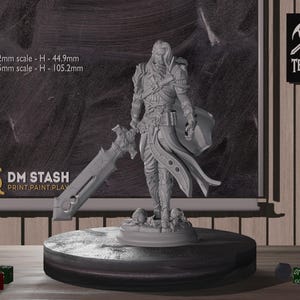 Vampire Knight Miniature | Resin Toy | Premium DnD Mini | Vampire Miniature| Tabletop Mini |Sanded & Primed | Resin 3D Printed |32mm 75mm|