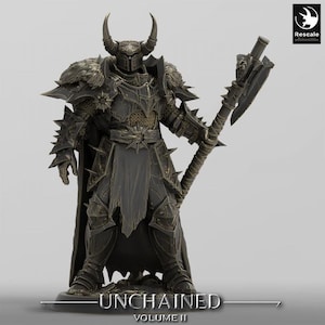 Oath breaker Commander Knight Leader V1 / Miniatura DnD premium / Mini guerrero / Lijado e imprimado / Resina impresa en 3D / 28 mm 32 mm 75 mm /