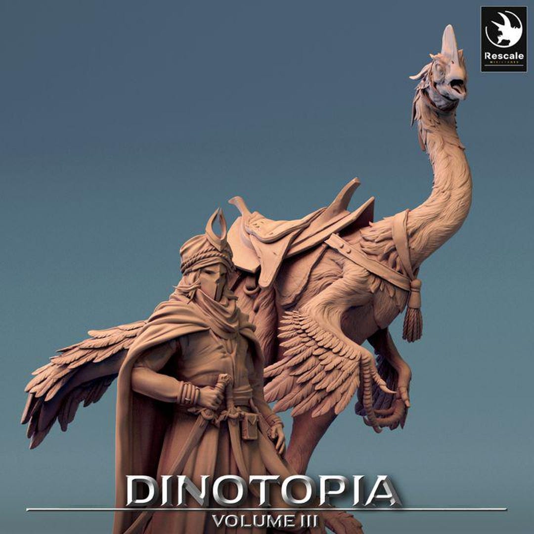 Oviraptor Dinosaur Rider V1 | Premium Dnd Miniature | Mini Warrior ...