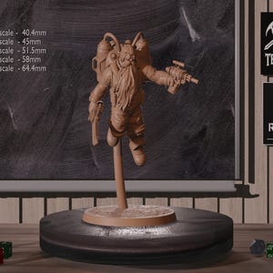 Dwarf Warrior Artillery D V1-V7 Miniature  | Fantasy Pathfinder DND Figurine | Dwarf Artillery | 25mm - 40mm Scale | 3D Resin 12k Print |