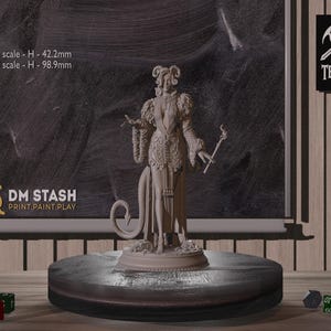 Tiefling Sorcerer Miniature | Resin Toy | Premium DnD Mini | Tiefling Mini| Tabletop Mini |Sanded & Primed | Resin 3D Printed | 32mm 75mm |