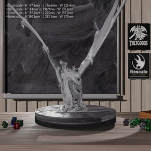 ancien dragon épineux | Miniature premium du MDN | Dragon ancien | Miniature de table | poncé et apprêté |Résine imprimée en 3D| 28 mm 36 mm |