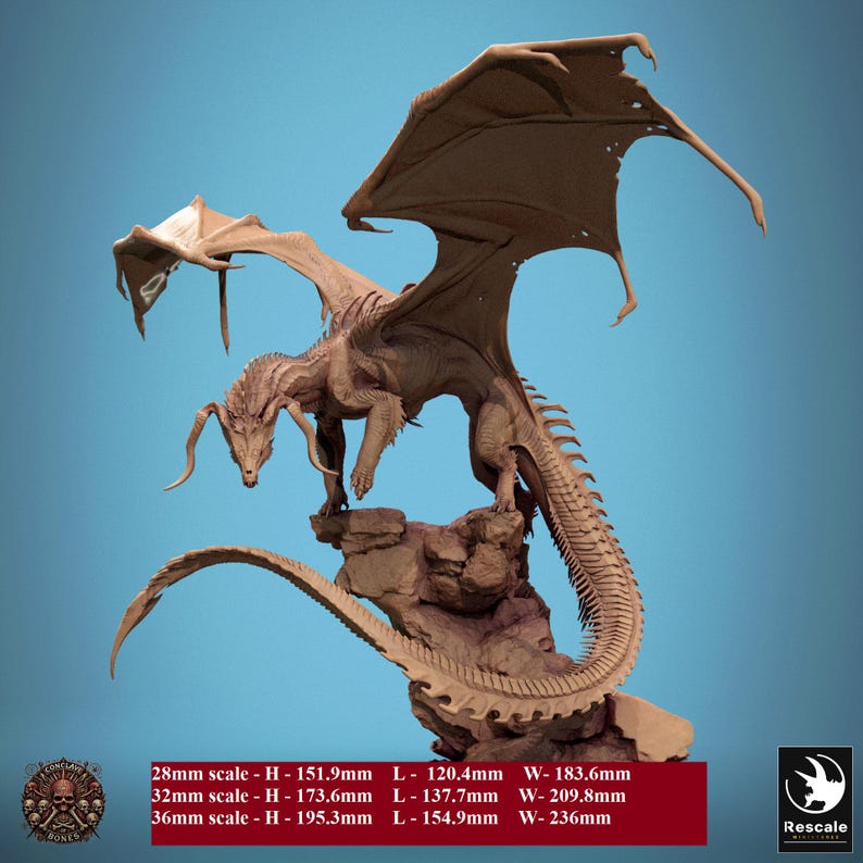 Legendary Elder Chromatic Black Dragon V2 | Premium Dnd Miniature ...