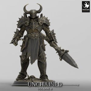 Oath breaker Commander Knight Leader V4 | Premium DnD Miniature | Mini Warrior | Sanded & Primed | Resin 3D Printed| 28mm 32mm 75mm |