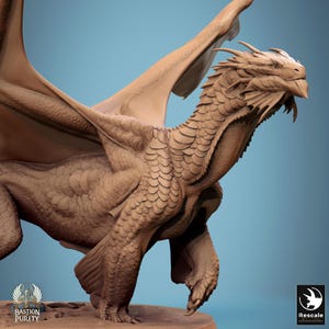 Legendary Ancient Bronze Dragon Figurine B | Premium DnD Miniature | Mini Warrior| Sanded & Primed | Resin 3D Printed| 28mm 32mm|