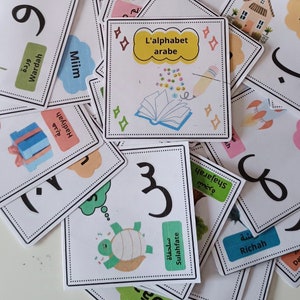 Cartes d'Alphabet Arabe – Apprentissage Ludique pour Enfants – Fichier Numérique à Imprimer et Plastifier