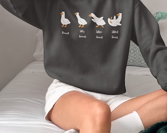 Silly Goose Sweatshirt grappige trui Silly Goose overtreffende trap Silly Goose ronde hals Silly Goose cadeau voor haar comfortabel uniseks sweatshirt