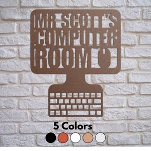 Computer Class Teacher Sign Computer Lab Decor Classroom Door Sign for Computer Teachers Appreciation Personalized Metal Sign