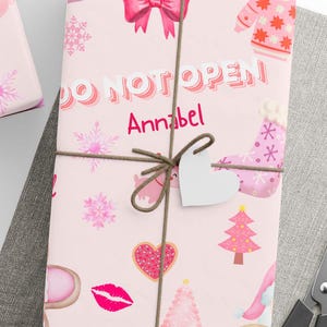 Carta da regalo natalizia personalizzata per ragazze Carta da regalo natalizia personalizzata con nome per ragazze Carta da regalo natalizia rosa Carta da regalo personale natalizia per ragazze