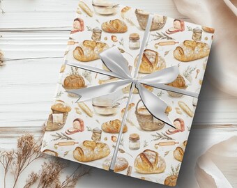 Bread Wrapping Paper Bakers Gift Wrap for Sourdough Obsessed Bread Baker Gift Wrap Sourdough Lover Wrapping Paper Roll