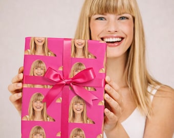 Personalised Face Wrapping Paper Custom Photo Head Gift Wrap Funny Birthday or Anniversary Gift for Partner Hilarious Custom Gift Wrap