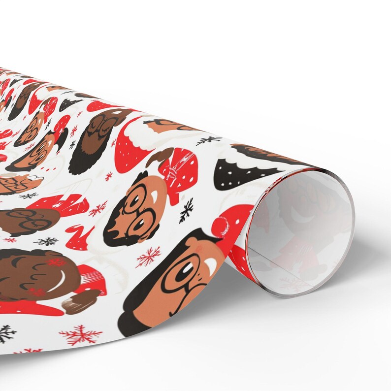 Black Santa Wrapping Paper African American Gift Wrap Inclusive Christmas Paper Black Christmas Gift Wrap for African American Xmas image 5