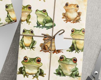 Frog Wrapping Paper Enchanted Frog Gift Wrap Cottagecore Style Frog Wrapping Paper Frog Wildlife Gift Wrap Cute Frog Birthday