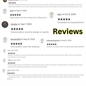 May include: Image displays customer reviews with star ratings and text. The word "Reviews" is in large yellow letters. Reviews mention product quality, shipping speed, and customer service. Dates range from May to October 2024.