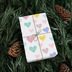 Custom Heart Gift Wrap Personalized Wrapping Paper for Girlfriend Wife Anniversary Hearts Gift Wrap for Valentines Day