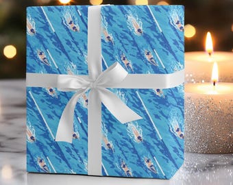 Swimmer Wrapping Paper Swimming Theme Wrapping Perfect for Swimmers Gift for Swimmer Birthday Gift Wrap