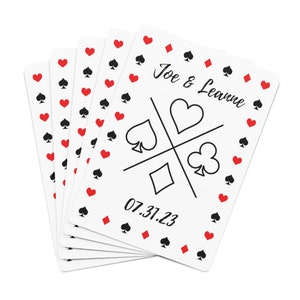Parejas jugando a las cartas Tarjetas de póquer personalizadas Regalo de despedida de soltero personalizado Novio Baraja de cartas personalizada para regalo de aniversario de boda para él
