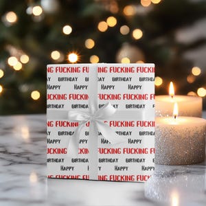 Rude Wrapping Paper Funny Rude Happy Birthday Gift Wrap Swearing Cursing Wrapping Paper Sarcastic Gift Wrap for Friends