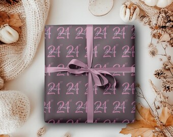 Personalized 21st Birthday Wrapping Paper for Her Elegant Matte Gift Wrap Custom Name and Classy Design