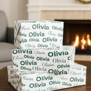Personalized Name Wrapping Paper Custom Gift Wrap for Birthdays Weddings Baby Showers Elegant Holiday Gift Wrap Personal Touch Paper Stylish