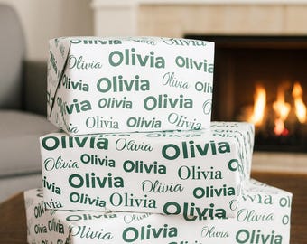 Personalized Name Wrapping Paper Custom Gift Wrap for Birthdays Weddings Baby Showers Elegant Holiday Gift Wrap Personal Touch Paper Stylish
